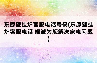 东原壁挂炉客服电话号码(东原壁挂炉客服电话 竭诚为您解决家电问题)